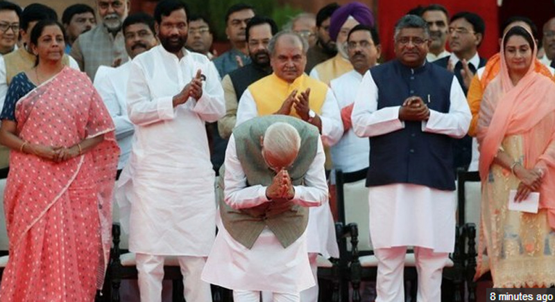 Modi and 57 ministers sworn in