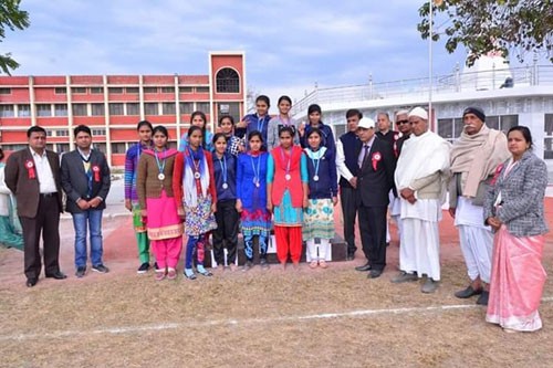 Girls in the school, along with education