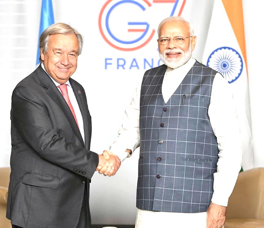 G-7 Summit: Modi meets UN Secretary-General Guterres and British PM says important issues were discussed