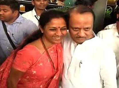 Maharashtra: MLAs swear in, Supriya hugged Ajit