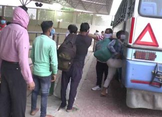 हरियाणा: 800 प्रवासी मजदूरों को उत्तरप्रदेश के लिए किया रवाना migrant-laborers