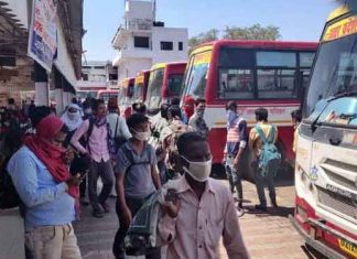 25 बसों में 827 प्रवासी श्रमिकों को भेजा बुलंदशहर migrants