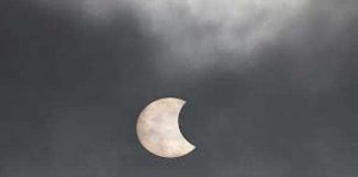 Annular solar eclipse began