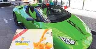 Mango home delivery happening on Lamborghini in Dubai