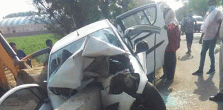 Three police personnel killed, home guards injured in road accident