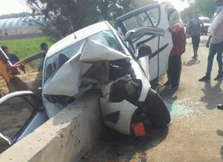 Three police personnel killed, home guards injured in road accident