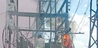 Transformer caught fire