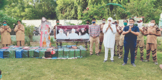 Managing Committee of Dera Sacha Sauda distributed ration to 53 families in Upkar Colony
