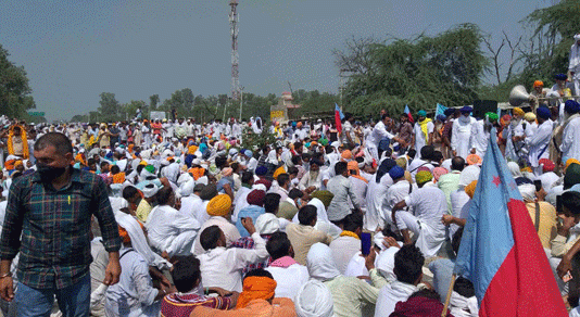 Farmers took to the streets to protest against the agricultural ordinance, jammed