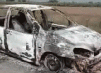 हांसी में व्यापारी से 11 लाख की लूट, कार सहित जिंदा जलाया 11 lakh looted from businessman in Hansi, burned alive along with car