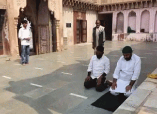 Controversy over Nawaz reading in temple, photo viral, report filed