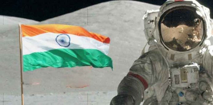 Indian Flag on Moon