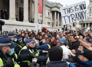 London 104 protesters protesting lockdown arrested