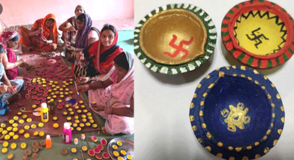 Women who once made wine, are now making lamps, candles and illuminating homes