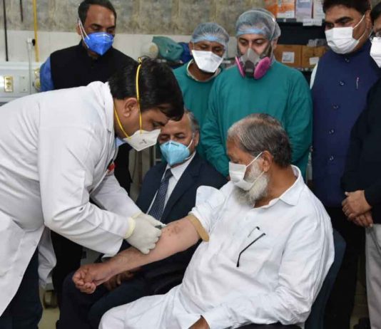 कोरोना वैक्सीन का ट्रायल खुद पर करवाने वाले देश के पहले मंत्री बने अनिल विज Vij Corona Vaccine Trial