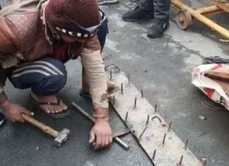 Spikes Remove from Ghazipur Border