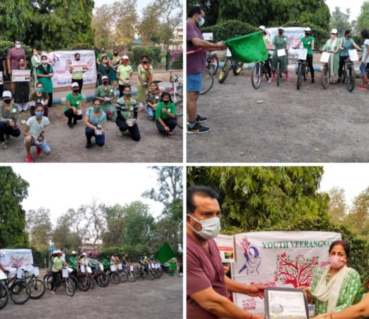 यूथ वीरांगनाओं ने साइकिलिंग से दिया पर्यावरण दिवस पर संदेश Climate Crisis