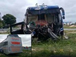 आगरा लखनऊ एक्सप्रेस वे पर बस ट्रक में भिड़ंत, 2 की मौत 13 घायल Bus truck collides sachkahoon