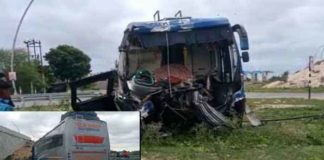 Bus truck collides sachkahoon