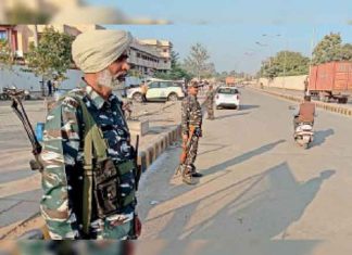 Paramilitary and Police in Ambala sachkahoon