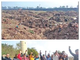 खेल मैदान में तालाब की मिट्टी का ढेर, युवाओं में रोष A heap of pond soil in the sports field sachkahoon