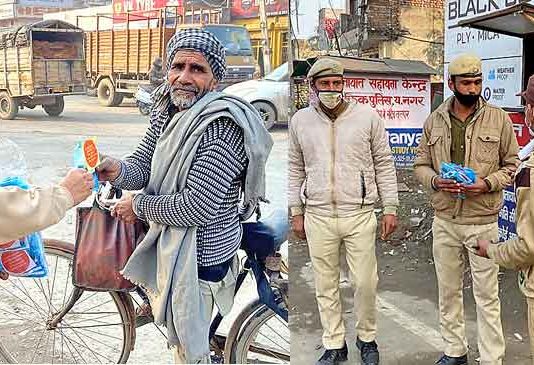 यमुनानगर: सेवादारों ने शहर के अनेक चौक-चौराहों पर आमजन को किए मास्क वितरित Mask Distribution