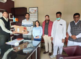 Adc honored prashant by giving him a laptop