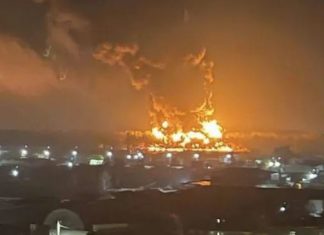 Fire at Oil Depot in Russia