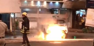 fire in car