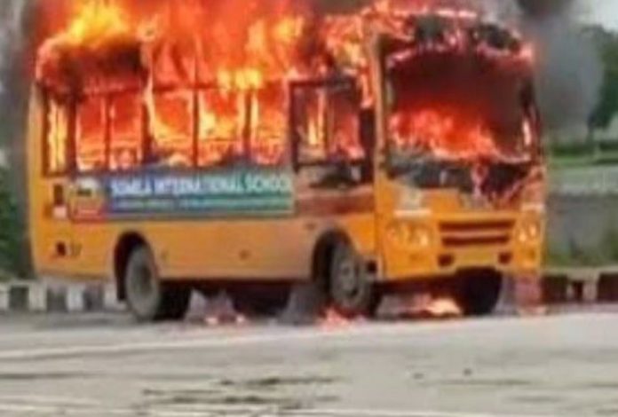 Fire in School Bus