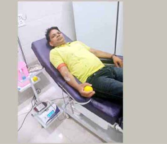 डेरा प्रेमी ने गुरु पूर्णिमा के अवसर किया रक्तदान