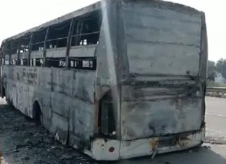 Breaking news: पानीपत में चलती टूरिस्ट में बस में लगी आग, बाल-बाल बचे लोग panipat
