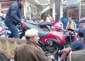 भिवानी पुलिस ने मुख्य बाजारों से हटाया अतिक्रमण