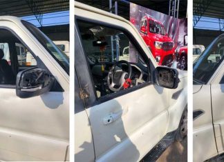 पूर्व चेयरमैन की कार पर अज्ञात बदमाशों ने किया पथराव