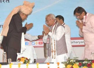 धनोरी में प्रदेश स्तरीय संत धन्ना भगत की जयंती पर पहुंचे उपराष्ट्रपति व मुख्यमंत्री Manohar Lal