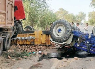 दुर्घटना में एक की मौत, दो गंभीर घायल Suratgarh News