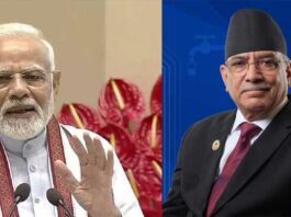 Pushpa Kamal Dahal and Narendra Modi