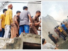 शोरुम में लगी आग पर काबू पाने के लिए डेरा श्रद्धालु फायर ब्रिगेड के साथ आगे आए Mandi Gobindgarh News