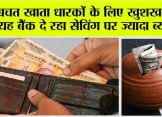 Saving Account: बचत खाता धारकों के लिए खुशखबरी, यह बैंक दे रहा सेविंग पर ज्यादा ब्याज! Saving Account