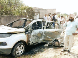 कार में सिलेंडर फटने से युवक की जलकर मौत Sri Ganganagar News