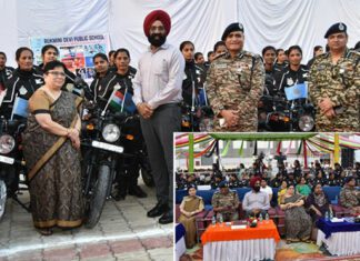 बेटी बचाओ-बेटी पढ़ाओं का संदेश देने के लिए रूकमनी देवी पब्लिक स्कूल पहुंची यशस्विनी बाईक रैली Kharkhoda News