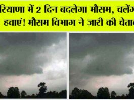 Weather Update: हरियाणा में 2 दिन बाद होगी बारिश, चलेंगी तेज हवाएं! मौसम विभाग का आया नया अपडेट Weather Update