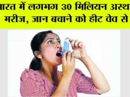 भारत में लगभग 30 मिलियन अस्थमा के मरीज, जान बचाने को हीट वेव से बचें Gurugram News