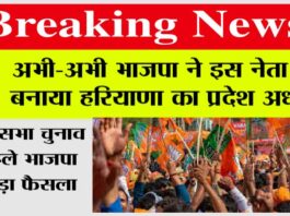 Haryana News: विधानसभा चुनाव से पहले भाजपा का बड़ा फैसला, इस नेता को बनाया हरियाणा का प्रदेश अध्यक्ष Haryana News