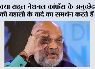 क्या राहुल नेशनल कांफ्रेंस के अनुच्छेद 370 की बहाली के वादे का समर्थन करते हैं: शाह