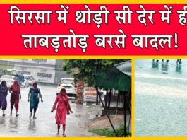 Sirsa Weather Update: झमाझम बारिश से खिली किसानों के चेहरों पर मुस्कान! Sirsa Weather Update