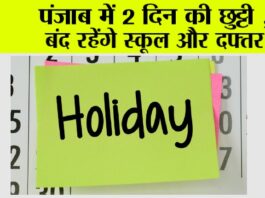 Punjab Holiday News