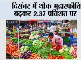 WPI Inflation Data: दिसंबर में थोक मुद्रास्फीति बढ़कर 2.37 प्रतिशत पर WPI Inflation Data