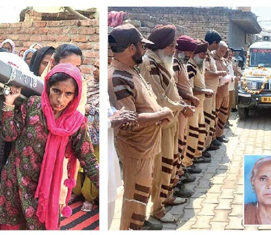 रानियां की वीरा देवी बनी शरीरदानी, बेटियों-बहुओं ने दिया अर्थी को कंधा body donation