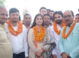 झाड़खेड़ी पहुंचने पर पानीपत मेयर कोमल सैनी का भव्य स्वागत Kairana News